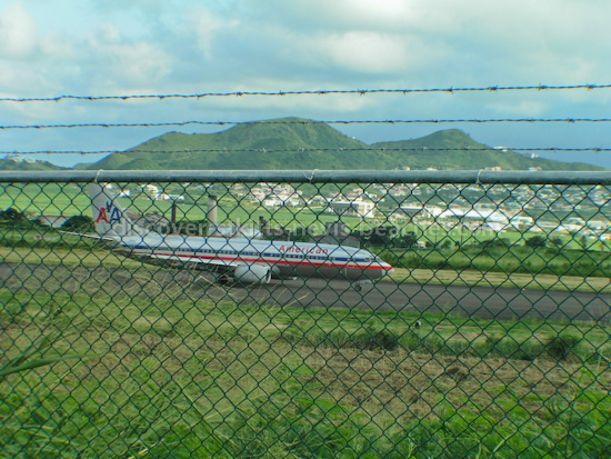 American Airlines at Robert L Bradshaw International Airport in St Kitts.