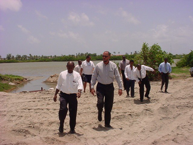 St. Kitts Cabinet Ministers visit South Frigate Bay Salt Pond