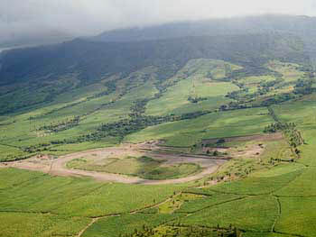 Aerial view of Beaumont Park Race Track at Dieppe Bay in St. Kitts