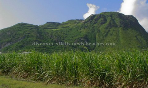 Brimstone Hill Fortress as seen from the island main road.